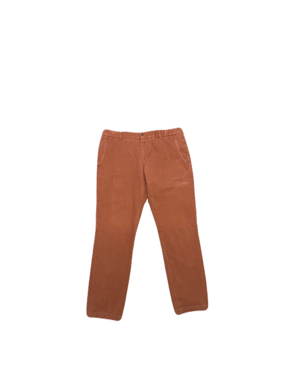 SUITSUPPLY Straight Leg Chino Trouser Pants Men 34x29 Orange/Rust Pure Cotton
